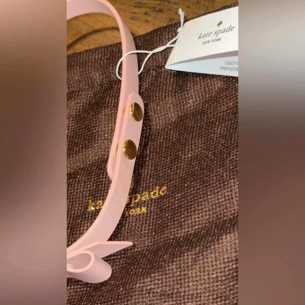 NWT Kate Spade pink bonnet (956) leather bow wrap bracelet wrap things up $78 - Picture 4 of 12